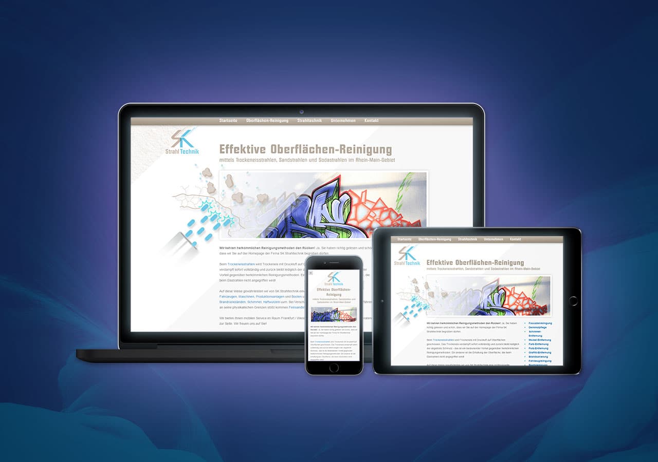 SK Strahltechnik - Corporate Design, Website Erstellung, Suchmaschinen-Optimierung