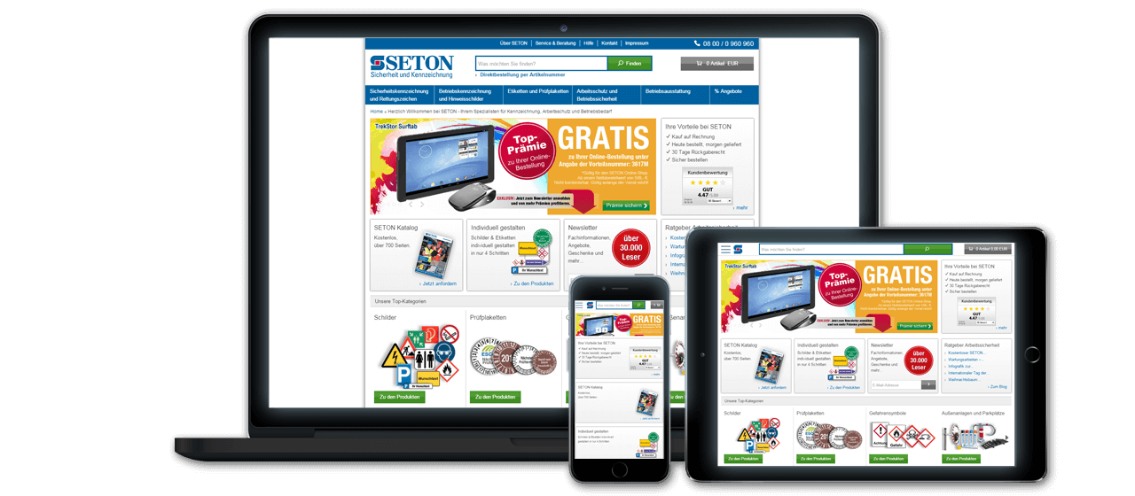 BRADY GmbH, SETON Division - Online-Shop Programmierung